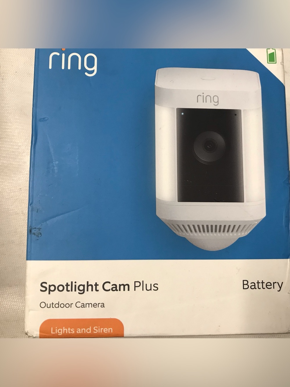 Ring 5E82E9 Spotlight Cam Plus Outdoor Security Camera White New